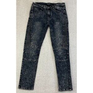 CJ Black Premium Jeans Skinny Flex Moto Men's 34X30 (Actual 32x29) Black Denim